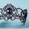 Fermagli per capelli Barocco Viola Cristallo Bellezza Principessa Corone Diademi Magnifico diadema di strass per fasce per capelli da sposa Accessori da sposa