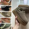 Botas de diseñador Tasman zapatillas mujer ultra mini plataforma bota tazz piel diapositivas piel de oveja botas de nieve felpa hombres botines de invierno ante castaño tamaño superior 35-44