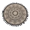 Tapetes de mesa de algodão linho tecido macrame placemats mandala borlas redondas estilo nórdico tapete de lugar para decoração