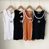 Decoration Embroidered Tanks Summer Women's Fashion U-neck Outfit Sexy Tight Hot Girl Casual Vest