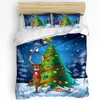 Ensembles de literie Boule d'arbre de Noël Housse de couette Ensemble de lit pour double maison Textile Couette Taies d'oreiller Chambre (sans drap)