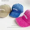 Boll Caps Girls 'Letters Glue Pressed Cotton Washed Baseball Cap Vintage Casual mångsidig mäns utomhusresor Leisure Hat Fashion Visors T230728