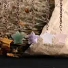 Подвесные ожерелья Yammy Natural Crystal Прекрасный пятиконечный звездный бронзовый ожерелье Связок Gem Gem Reiki Series Series Gift для женщин