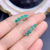 Серьги с серьгами yulem 3mm Natural Emerald Stud для вечеринки сплошной 925 Серебряный день подарка