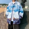 Мужские куртки осенние повседневные застежки -молнии печатные шкаты Techwear Корейская мода Топы молодежного коллажа с воротником Y2K 3D 230831