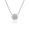 Snow Flowers Necklace Zircon Forever Love Necklaces Valentines Dainty Laye Jewery For Women