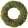 Dekorativa blommor främre dörrdekorationer Moss Rattan Wreath Circle Floral Dekorera Materialramar Jul