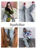 Jeans femininos tawaaiw streetwear azul pentagrama cintura alta jeans y2k estilo coreano hip hop reto denim namorado jeans para mulheres calças 230831