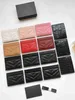 Taschen neue Kartenhalter Kaviar Frau Mini-Geldbörse Designer reine Farbe echtes Leder Kieseltextur Luxus Schwarz mit Box caitlin_fashion_bags