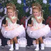 Yürümeye başlayan çocuk çocuklar bebek çiçek kız elbiseler Bayan Amerika Özel Yapımı Organze Cupcake Tutu Girl's Pageant Elbiseler Partisi IN228G için Giyiyor