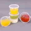 Bottiglie di stoccaggio Coperchi Tazze Contenitori per condimenti da 1,5 Oz Contenitore per porzioni Contenitore in plastica per condimenti S Gelatina Snack Glass con