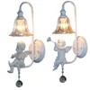 Applique BDBQBL enfant ange lampes originalité européenne étude en verre Wandlamp AC 110-240 V enfants lit chambre chevet