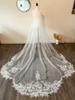 Veli da sposa Bordo smerlato Velo da sposa Bianco Avorio Cattedrale Lungo 3,5 metri In pizzo con pettine Applique Velo da sposa