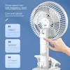 Electric Fans USB Rechargeable Desktop Camping Fan Gears Wireless Electric Clip Cooling Fan for Outdoor Office Summer Cooling Fan R230901