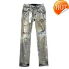 Jeans de diseñador Pantalones morados Slim Fit Ripped Retro Casual Pantalones de chándal al aire libre Moda Jogger Color puro Tamaño del agujero vintage 29-381