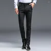 Men's Pants ICPANS Summer Dress Trousers Office Striped Thin Slim Fit Stretch Mens Bussiness Black Gray 2024