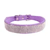 Suede Fiber Crystal Halsband Comfortabel Glitter Strass Halsbanden Zinklegering Gesp Kraag voor Kleine Honden Katten XXS-L