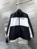 Xinxinbuy Mannen designer Jas WINDBREAKER zwart wit Panelen Letter Print lange mouw dames Zwart kaki grijs M-2XL