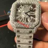 2022 Nya skelett Sier Moiss Anite Diamonds Watch Pass TT Quartz Movement Top Quality Men Luxury Iced Out Sapphire Watch med Box MasterR9O8U6YQEVBG