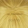 Cosplay Wigs Anime One Piece Cosplay Wigs Sanji Wig Short Straight Golden Heat Resistant Synthetic Hair Wig Cap X0901