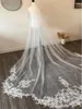 Voiles de mariée bord festonné voile de mariage blanc ivoire cathédrale 3,5 mètres de long dentelle avec peigne applique mariée vail