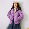 다운 코트 2023 한국 패션 어린이의 겨울 옷 흰색 오리 캐주얼 느슨한 후드 가드 코트 여자를위한 따뜻한 재킷 A699