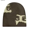Bonnet / Skull Caps 2023 Unisexe hiver cool dessin animé visage impression tricoté coupe-vent chapeau chaud mâle punk hip hop mode chapeau froid y2k chapeaux T230731