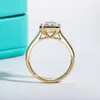 Bröllopsringar Anujewel 3CT Emerald Cut D Färgförlovningsring Gul 925 Sterling Silver For Women Jewelry Wholesale 230831