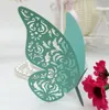 Hollow Butterfly Cup Card Decoration vinglas Laserklippt pappersnamn Placera säten Kort Gabbed Wedding Party Baby Shower Table Decorations ZZ