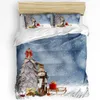 Ensembles de literie Boule d'arbre de Noël Housse de couette Ensemble de lit pour double maison Textile Couette Taies d'oreiller Chambre (sans drap)