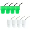 Mini 2oz Sippy Cup Sublimation Short Glass Tumbler Glow In The Dark Glasses Tumblers Double Wall Stainless Steel Vacuum Insulated Beer Cups With Metal Straws NEW