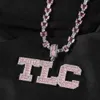 Encantos Personalizados Letras Nome Pingentes Colares para Homens Hip Hop 3A Rosa CZ Pedra Bling Iced Out Rapper Jóias 230831