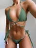 Sexig uppsättning Diamond Bikini Crystal Swimwear Metal Chain Women's Swimsuit Bathing Suit 2023 Aristocratic Push Up Bikinis 230808