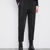 Men's Pants Black Solid Suit Men Slim Fashion Social Mens Dress Korean Casual Straight Office Formal Trousers A124