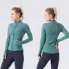 LU-78 jaqueta com zíper superior com capuz roupa de yoga roupas de manga comprida moletons polegar buraco treinamento jaqueta de corrida lu mulheres slim fitness LL casaco