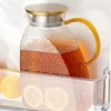 Höftkolvar glas kanna med lockvärme och kallmotstånd på 50 oz hög borosilikat kannor för drycker läcksäker vattenis