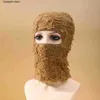 Beanie/Skull Caps Balaclava Distressed Knitted Full Face Ski Mask Shiesty Mask Camouflage Balaclava Knit Fuzzy Balaclava Ski Balaclava T230731