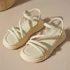 Klänningskor Kvinnor Sandaler Fashion Flats Platform Shoes Summer 2023 Ny trend Casual Dress Thick Slides Slingback Slippers Women Flip-Flops R230901