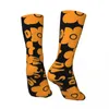 Calcetines de hombre Retro Groovy Disco 70s Halloween flores Crazy Unisex fiesta Harajuku sin costuras impreso Crew calcetín