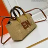 Designer mini handbag Fashion Straw plaited article Cross body tote bag Plexiglass handle Woman shoulder Clutch bag metal logo purse embroidery lettering handbags