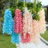 Dekorativa blommor 240st Wisteria Artificial Flower Hanging Wreath Rattan String Arch Wedding Hhome Decoration Garden