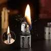 Mini Compact Keychain Grinding Wheel Ignitor Oil Refillable Outdoor Survive Camping Kerosene Lighter Smoking Accessories Gadgets P57B