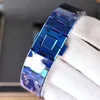 Watch Blue Watch Hollow WristWatches Mens Automatic Mechanical Luxe 42mm WristWatch Watches Watch Sapphire Stainless Steel De Classic W Awco