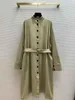 Women's Trench Coats Round Collar Khaki Cape Style Breasted Coat Flared Sleeves Design Stylish And Personable Long Version