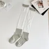 Calzini da donna Calze lunghe trasparenti ultrasottili grigie per ballerine Calzini al ginocchio Lolita Kawaii Calza estiva Moda giapponese