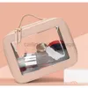 Totes anpassade bokstav färg saffiano portable makeup box rese transparent makeup väska pvc tpu caitlin_fashion_ väskor