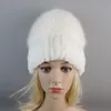 Beanie Crânio Caps 2023 Inverno Ao Ar Livre Mulheres Real Rex Rabbit Fur Hat Natural Malha Cap Senhora Russa Quente 100 Chapéus Genuínos 230831