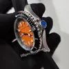 メンズウォッチ自動ムーブメント2813セラミックベゼルラミナスオレンジダイヤルラバーバンド44mm腕時計
