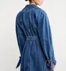 Designer australiano Inizio autunno Trench in denim blu