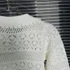 Womens Pullover Casual Sweater Revers Knitwear Klassiek Hand Gehaakt Bloem Uitsparing Revers Kant Lange Mouw Kledingstuk
